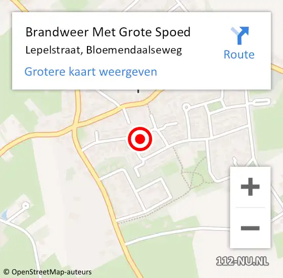 Locatie op kaart van de 112 melding: Brandweer Met Grote Spoed Naar Lepelstraat, Bloemendaalseweg op 23 november 2021 08:03