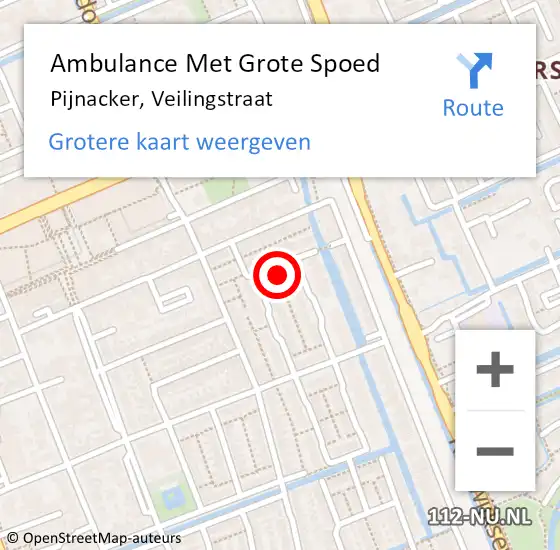 Locatie op kaart van de 112 melding: Ambulance Met Grote Spoed Naar Pijnacker, Veilingstraat op 23 november 2021 08:18