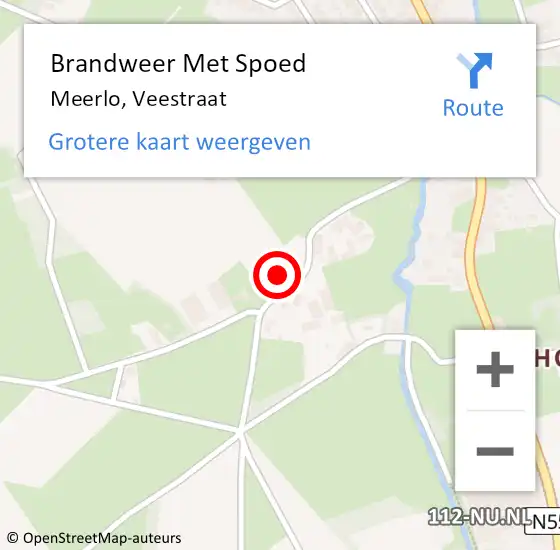 Locatie op kaart van de 112 melding: Brandweer Met Spoed Naar Meerlo, Veestraat op 23 november 2021 08:18