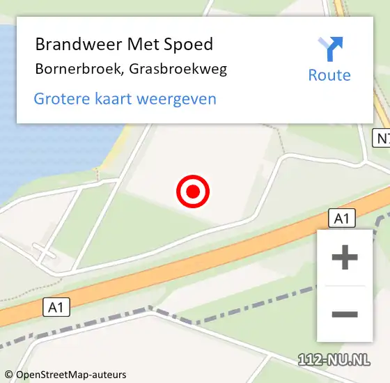 Locatie op kaart van de 112 melding: Brandweer Met Spoed Naar Bornerbroek, Grasbroekweg op 23 november 2021 08:31