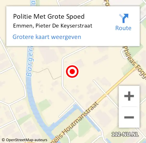 Locatie op kaart van de 112 melding: Politie Met Grote Spoed Naar Emmen, Pieter De Keyserstraat op 23 november 2021 08:55