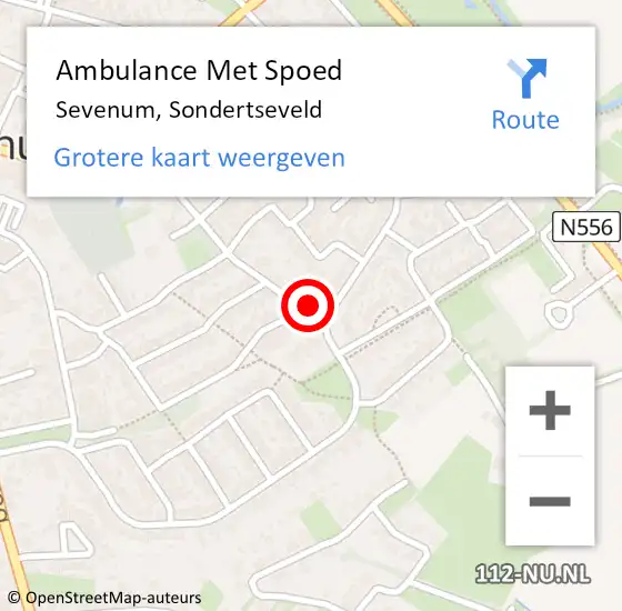 Locatie op kaart van de 112 melding: Ambulance Met Spoed Naar Sevenum, Sondertseveld op 30 juni 2014 10:00