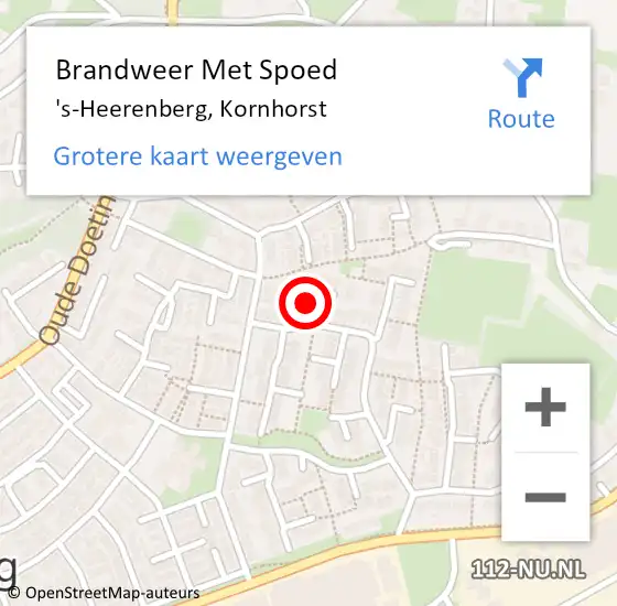 Locatie op kaart van de 112 melding: Brandweer Met Spoed Naar 's-Heerenberg, Kornhorst op 23 november 2021 10:07