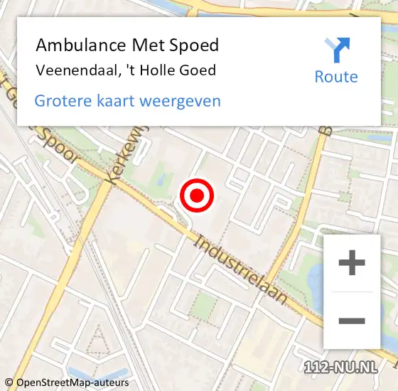 Locatie op kaart van de 112 melding: Ambulance Met Spoed Naar Veenendaal, 't Holle Goed op 23 november 2021 11:03