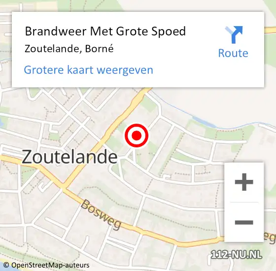 Locatie op kaart van de 112 melding: Brandweer Met Grote Spoed Naar Zoutelande, Borné op 23 november 2021 11:16