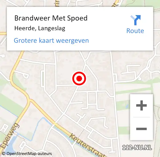 Locatie op kaart van de 112 melding: Brandweer Met Spoed Naar Heerde, Langeslag op 23 november 2021 11:24