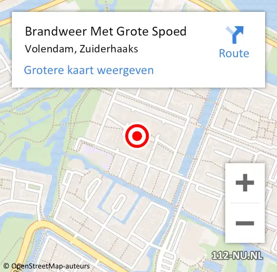 Locatie op kaart van de 112 melding: Brandweer Met Grote Spoed Naar Volendam, Zuiderhaaks op 23 november 2021 11:38