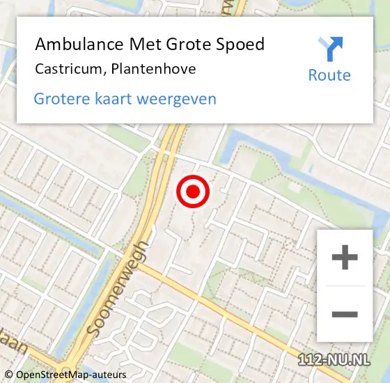 Locatie op kaart van de 112 melding: Ambulance Met Grote Spoed Naar Castricum, Plantenhove op 23 november 2021 12:02