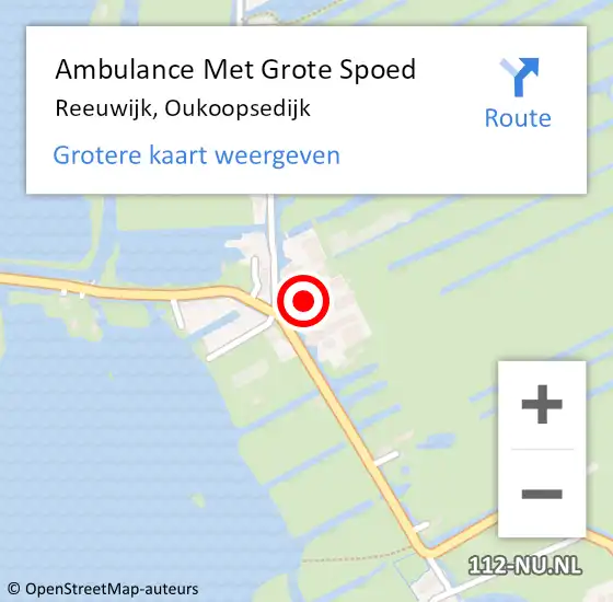 Locatie op kaart van de 112 melding: Ambulance Met Grote Spoed Naar Reeuwijk, Oukoopsedijk op 23 november 2021 12:13