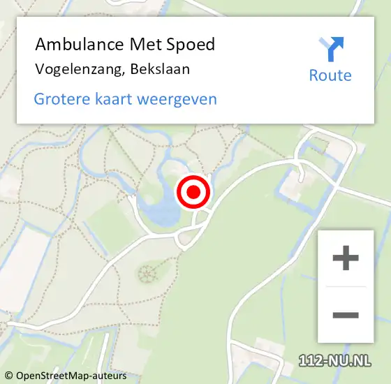 Locatie op kaart van de 112 melding: Ambulance Met Spoed Naar Vogelenzang, Bekslaan op 23 november 2021 12:45