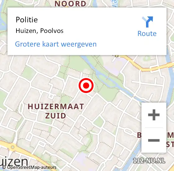 Locatie op kaart van de 112 melding: Politie Huizen, Poolvos op 23 november 2021 12:54