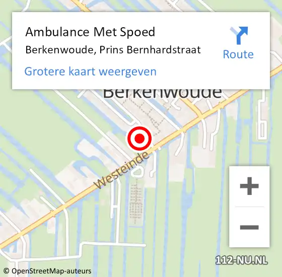 Locatie op kaart van de 112 melding: Ambulance Met Spoed Naar Berkenwoude, Prins Bernhardstraat op 23 november 2021 13:14