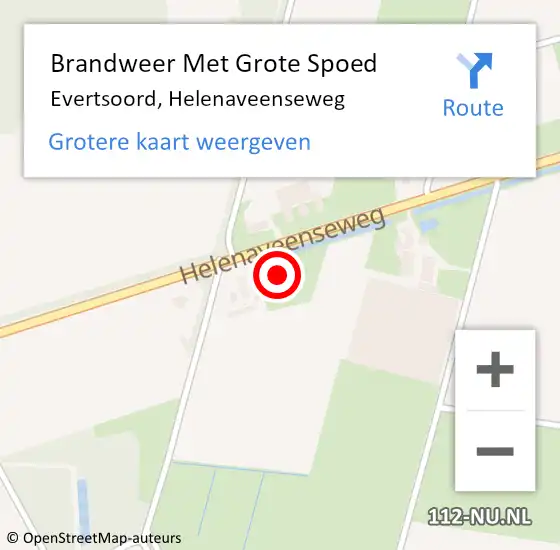 Locatie op kaart van de 112 melding: Brandweer Met Grote Spoed Naar Evertsoord, Helenaveenseweg op 23 november 2021 13:33