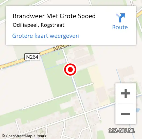 Locatie op kaart van de 112 melding: Brandweer Met Grote Spoed Naar Odiliapeel, Rogstraat op 23 november 2021 13:47