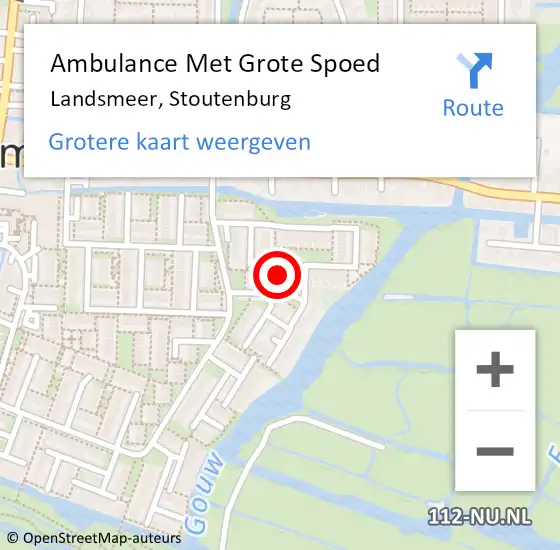 Locatie op kaart van de 112 melding: Ambulance Met Grote Spoed Naar Landsmeer, Stoutenburg op 23 november 2021 14:00