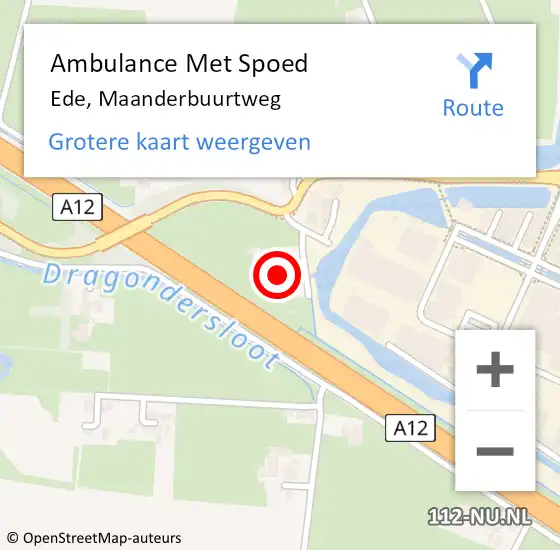 Locatie op kaart van de 112 melding: Ambulance Met Spoed Naar Ede, Maanderbuurtweg op 23 november 2021 14:07