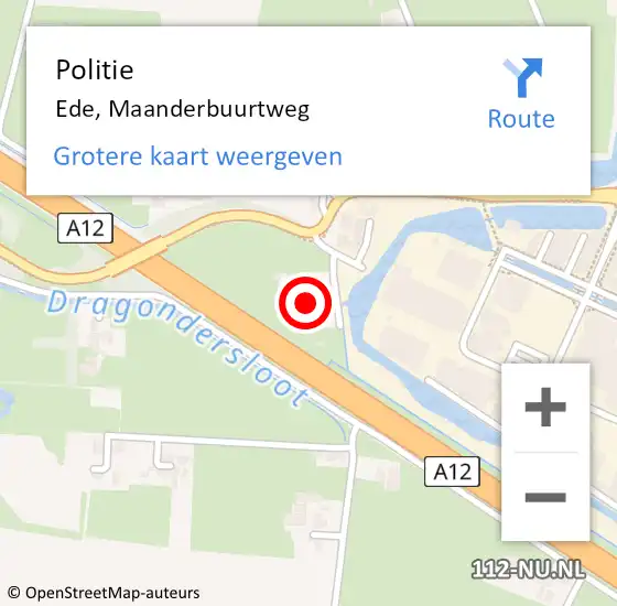 Locatie op kaart van de 112 melding: Politie Ede, Maanderbuurtweg op 23 november 2021 14:08