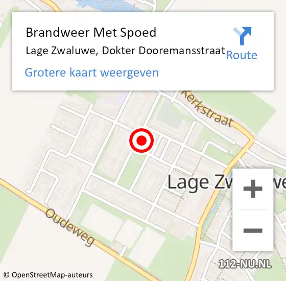 Locatie op kaart van de 112 melding: Brandweer Met Spoed Naar Lage Zwaluwe, Dokter Dooremansstraat op 23 november 2021 15:01