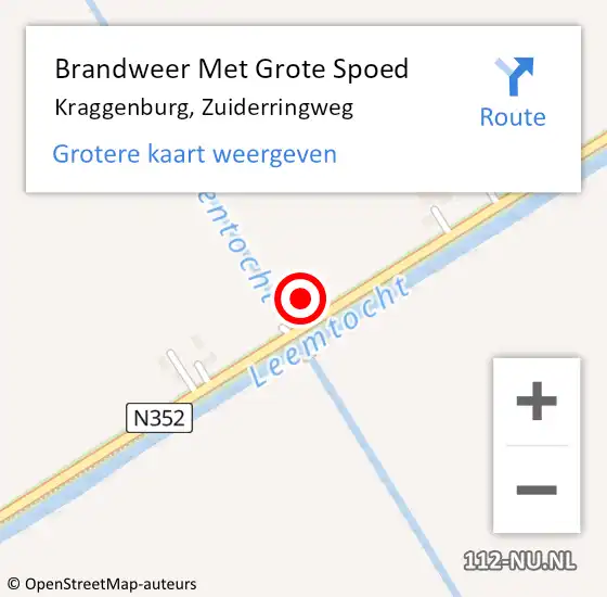 Locatie op kaart van de 112 melding: Brandweer Met Grote Spoed Naar Kraggenburg, Zuiderringweg op 23 november 2021 15:17