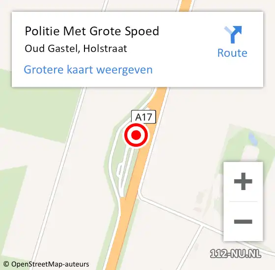 Locatie op kaart van de 112 melding: Politie Met Grote Spoed Naar Oud Gastel, Holstraat op 23 november 2021 15:23