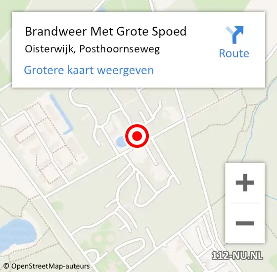 Locatie op kaart van de 112 melding: Brandweer Met Grote Spoed Naar Oisterwijk, Posthoornseweg op 23 november 2021 15:47