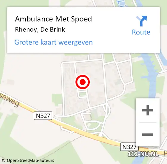 Locatie op kaart van de 112 melding: Ambulance Met Spoed Naar Rhenoy, De Brink op 23 november 2021 16:02