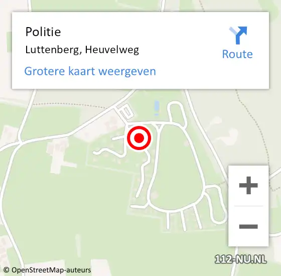 Locatie op kaart van de 112 melding: Politie Luttenberg, Heuvelweg op 23 november 2021 16:03