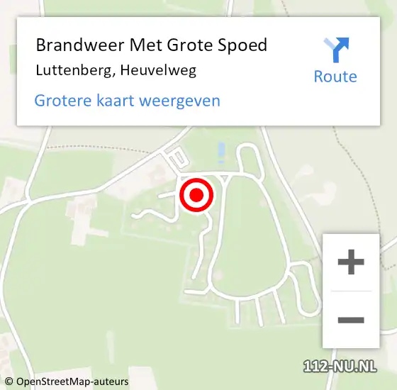 Locatie op kaart van de 112 melding: Brandweer Met Grote Spoed Naar Luttenberg, Heuvelweg op 23 november 2021 16:05