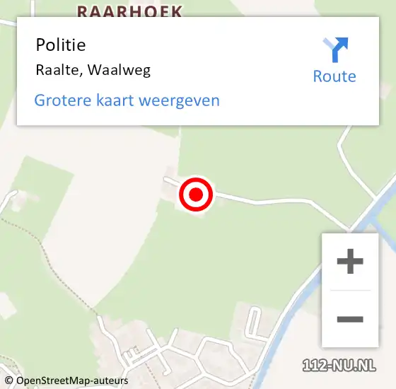 Locatie op kaart van de 112 melding: Politie Raalte, Waalweg op 23 november 2021 16:05