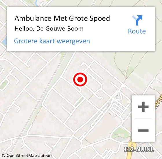 Locatie op kaart van de 112 melding: Ambulance Met Grote Spoed Naar Heiloo, De Gouwe Boom op 23 november 2021 16:25