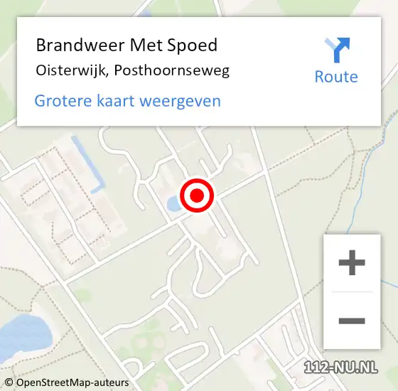 Locatie op kaart van de 112 melding: Brandweer Met Spoed Naar Oisterwijk, Posthoornseweg op 23 november 2021 16:31