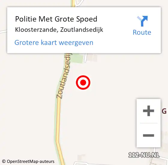 Locatie op kaart van de 112 melding: Politie Met Grote Spoed Naar Kloosterzande, Zoutlandsedijk op 23 november 2021 16:32