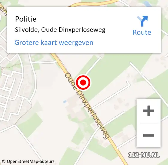 Locatie op kaart van de 112 melding: Politie Silvolde, Oude Dinxperloseweg op 23 november 2021 16:59