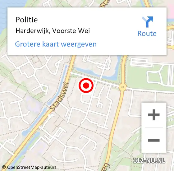 Locatie op kaart van de 112 melding: Politie Harderwijk, Voorste Wei op 23 november 2021 17:20