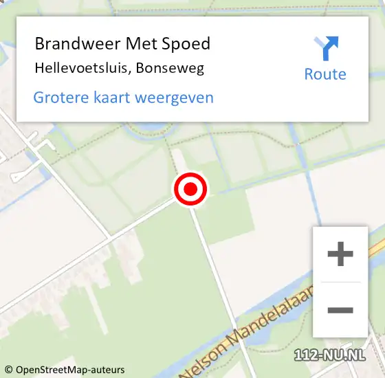 Locatie op kaart van de 112 melding: Brandweer Met Spoed Naar Hellevoetsluis, Bonseweg op 23 november 2021 17:41