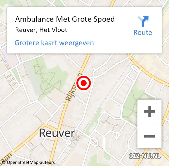 Locatie op kaart van de 112 melding: Ambulance Met Grote Spoed Naar Reuver, Het Vloot op 23 november 2021 17:43