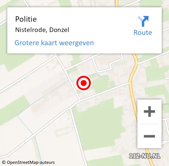 Locatie op kaart van de 112 melding: Politie Nistelrode, Donzel op 23 november 2021 18:13