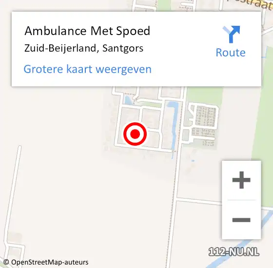 Locatie op kaart van de 112 melding: Ambulance Met Spoed Naar Zuid-Beijerland, Santgors op 23 november 2021 19:01