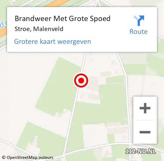 Locatie op kaart van de 112 melding: Brandweer Met Grote Spoed Naar Stroe, Malenveld op 23 november 2021 19:14