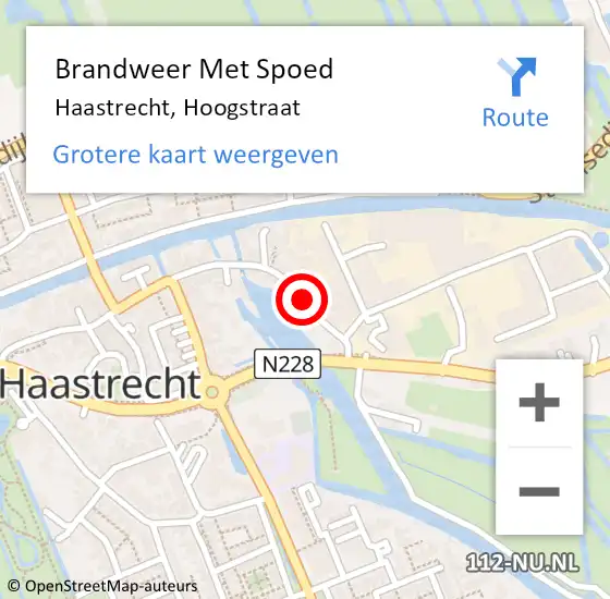 Locatie op kaart van de 112 melding: Brandweer Met Spoed Naar Haastrecht, Hoogstraat op 23 november 2021 19:24