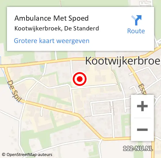 Locatie op kaart van de 112 melding: Ambulance Met Spoed Naar Kootwijkerbroek, De Standerd op 23 november 2021 20:39