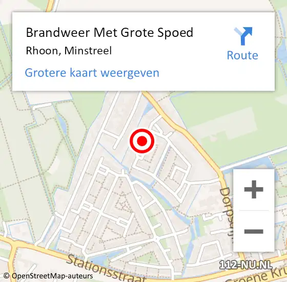 Locatie op kaart van de 112 melding: Brandweer Met Grote Spoed Naar Rhoon, Minstreel op 23 november 2021 20:59