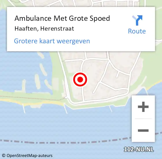 Locatie op kaart van de 112 melding: Ambulance Met Grote Spoed Naar Haaften, Herenstraat op 23 november 2021 23:09