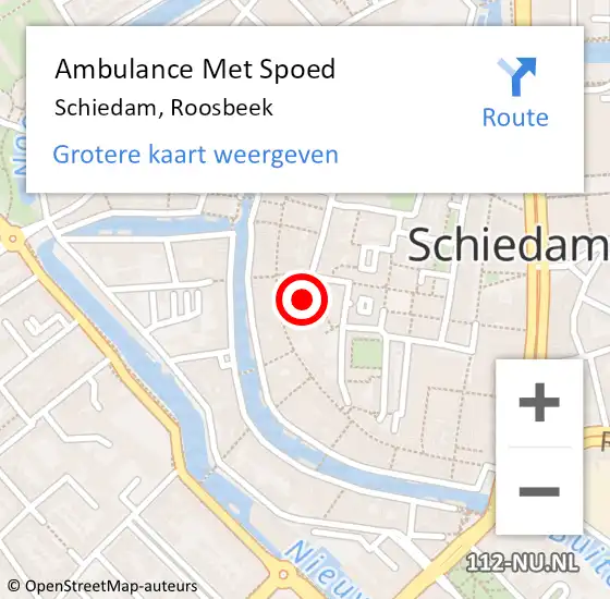 Locatie op kaart van de 112 melding: Ambulance Met Spoed Naar Schiedam, Roosbeek op 23 november 2021 23:37