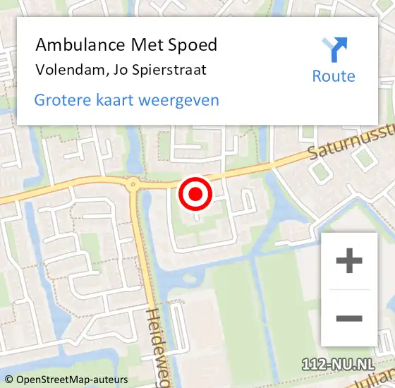 Locatie op kaart van de 112 melding: Ambulance Met Spoed Naar Volendam, Jo Spierstraat op 23 november 2021 23:47