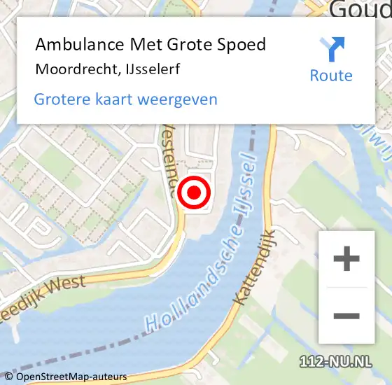 Locatie op kaart van de 112 melding: Ambulance Met Grote Spoed Naar Moordrecht, IJsselerf op 24 november 2021 03:13