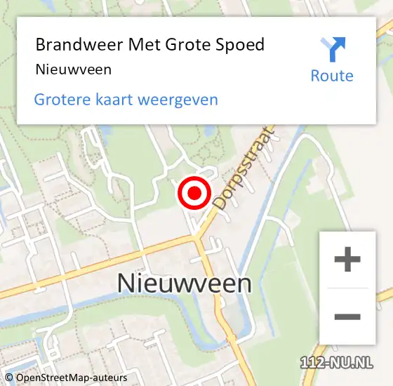 Locatie op kaart van de 112 melding: Brandweer Met Grote Spoed Naar Nieuwveen op 24 november 2021 03:17