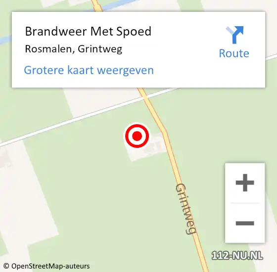 Locatie op kaart van de 112 melding: Brandweer Met Spoed Naar Rosmalen, Grintweg op 24 november 2021 06:42