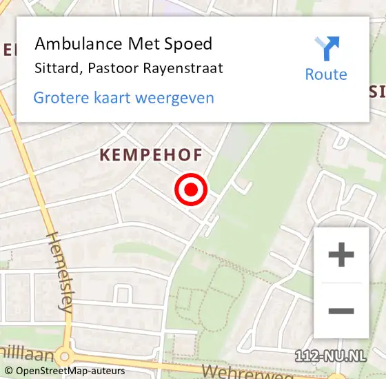 Locatie op kaart van de 112 melding: Ambulance Met Spoed Naar Sittard, Pastoor Rayenstraat op 30 juni 2014 11:25