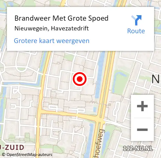 Locatie op kaart van de 112 melding: Brandweer Met Grote Spoed Naar Nieuwegein, Havezatedrift op 24 november 2021 07:38